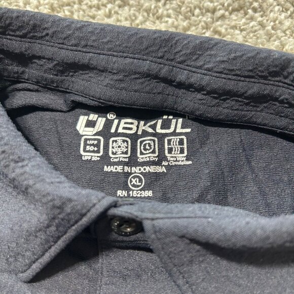 Ibkul Mens Polo Shirt XL UPF 50+ Quick Dry Cool Fabric Short Sleeve Golf Shirt - Picture 5 of 9